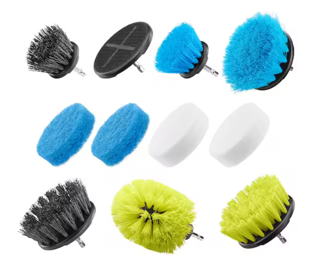 Ryobi A955PBK223 Scrubber Accessory Kit (11-Piece) with Hex Shank Compatibility