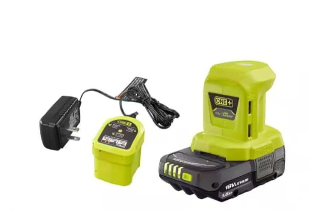Ryobi P743GCSB 18V Cordless Portable Power Source Starter Kit with 1.5 Ah Battery and Charger