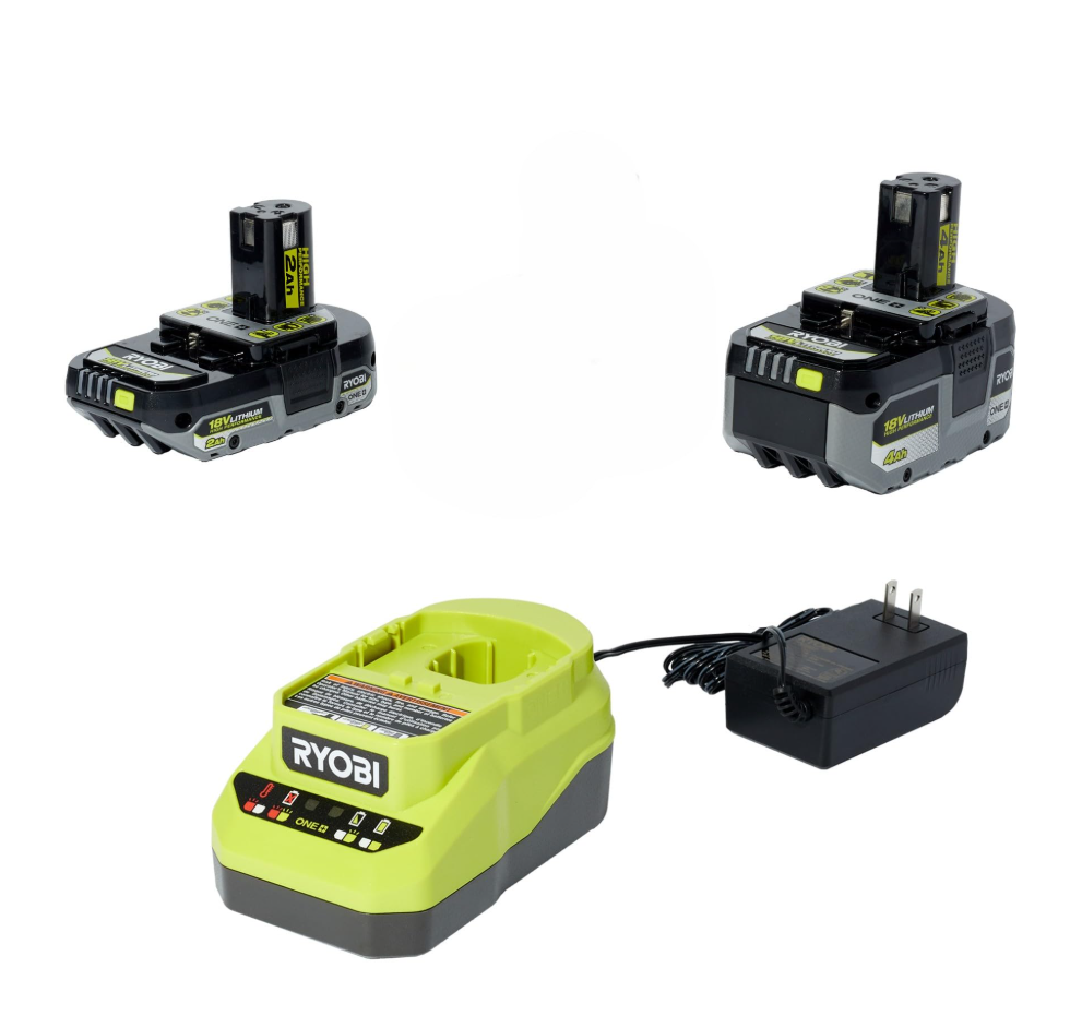 Ryobi PSK106SB Lithium-Ion Starter Kit with 2Ah Battery, 4Ah Battery, and Charger