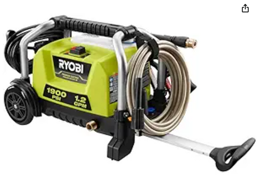 Ryobi 1900 PSI 1.2 GPM Cold Water Wheeled Electric Pressure Washer RY1419MT