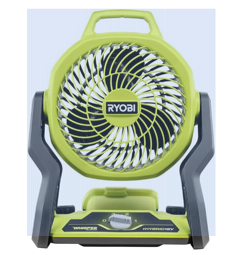 Ryobi ONE+ 18V Cordless Hybrid WHISPER SERIES 7-1/2 in. Fan (Tool Only), PCL811B
