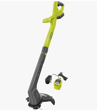 RYOBI 18V 10 in. Cordless Battery String Trimmer/Edger with 2.0 Ah Battery and Charger PCLST01K